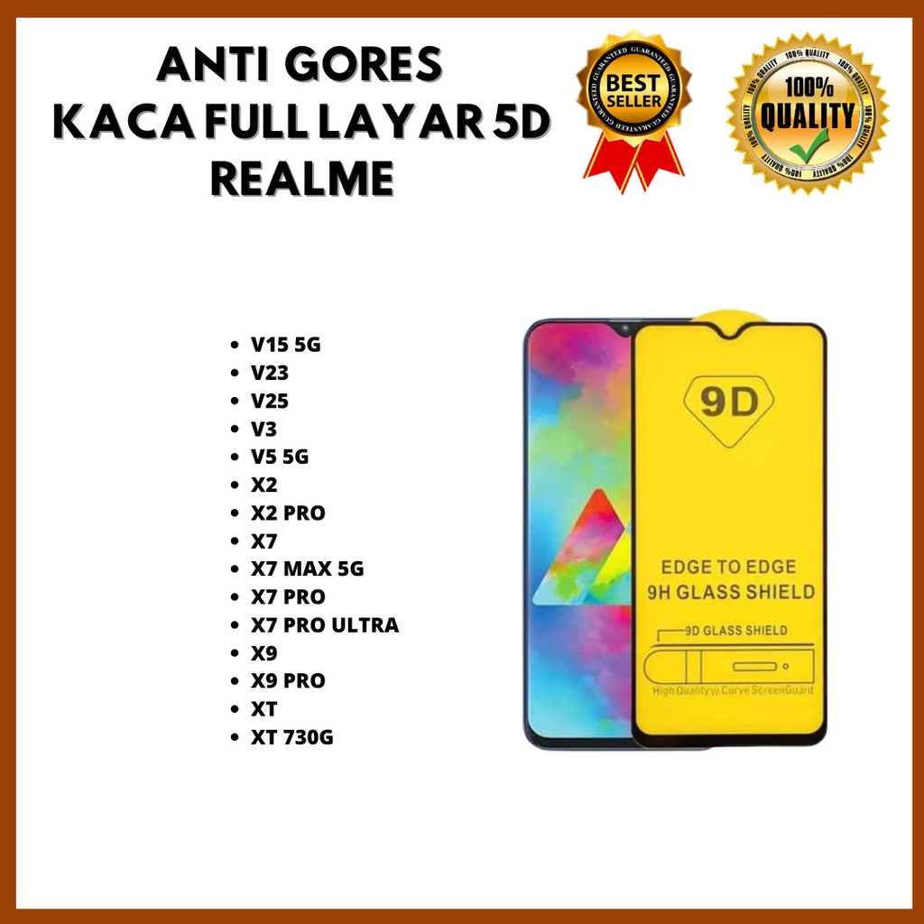 TG 5D FULL LAYAR - REALME V15 5G-V23-V25-V3-V5 5G-X2-X2 PRO-X7-X7 MAX 5G-X7 PRO-X7 PRO ULTRA-X9-X9 PRO-XT-XT 730G