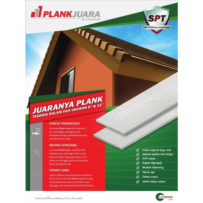 Kayu | Conwood Plank Juara 8" Texture & Conwood Plank Juara 8" Plain