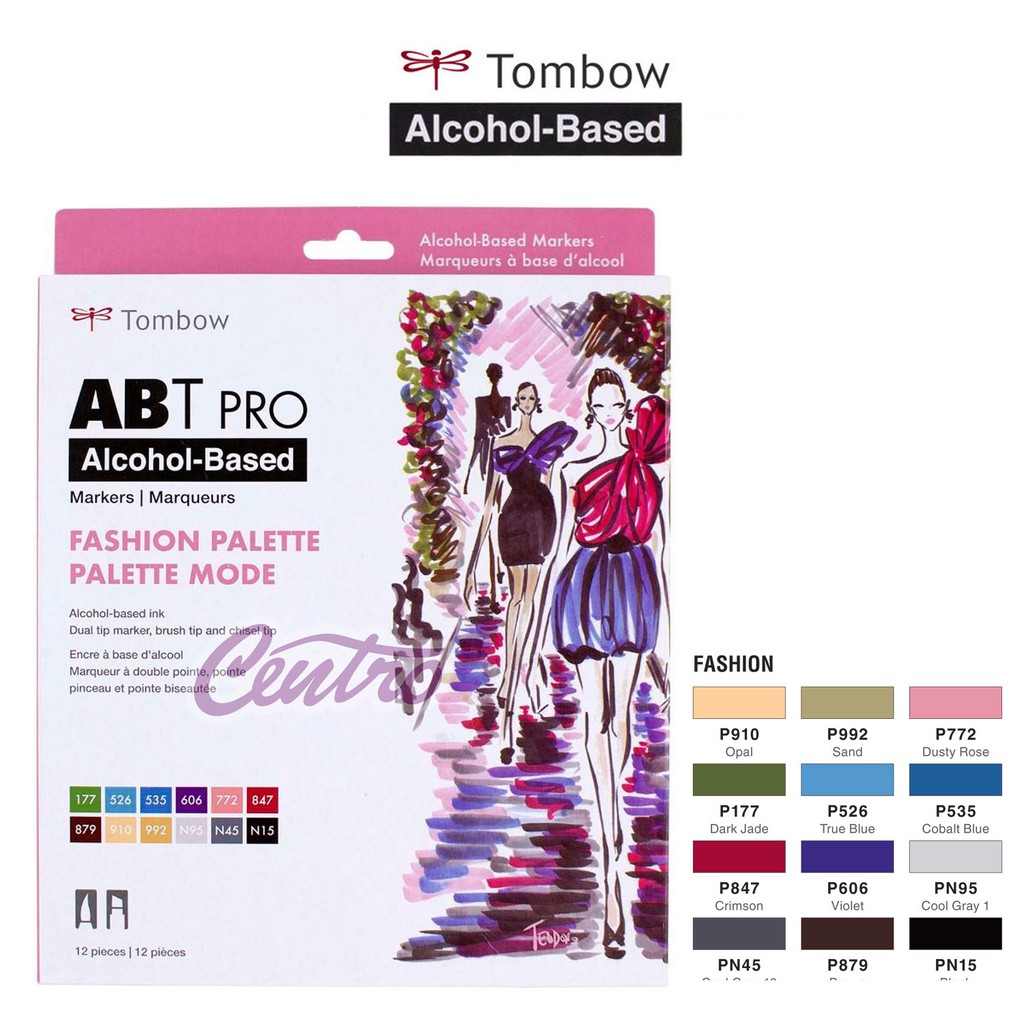 

Tombow ABT Pro FASHION Palette Art Markers Set 12 Dual Tip Brush Pen