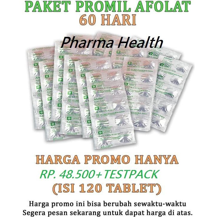 OBATCEPAT HAMIL AFOLAT 400 MCG/PAKET 60 HARI(FREE TESPACK