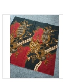 Kain Batik Solo New Dasar Hitam Merah Parang