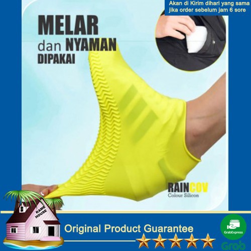 paketan 6 pcs Raincov Colour Silicon Cover Pelindung Sepatu 3 Pasang