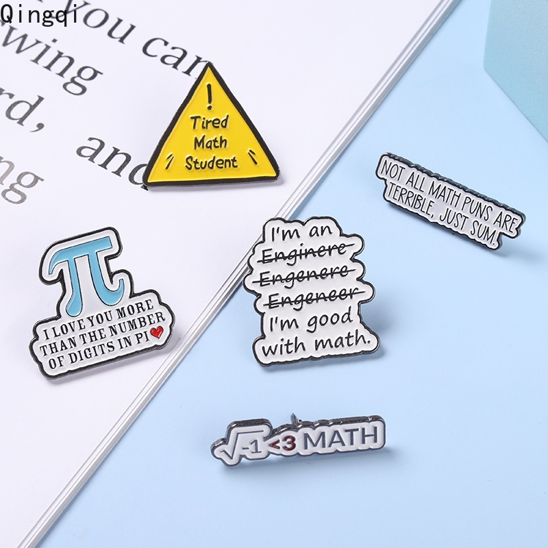 Bros Pin Enamel Desain I Love Math Untuk Tas Ransel Topi