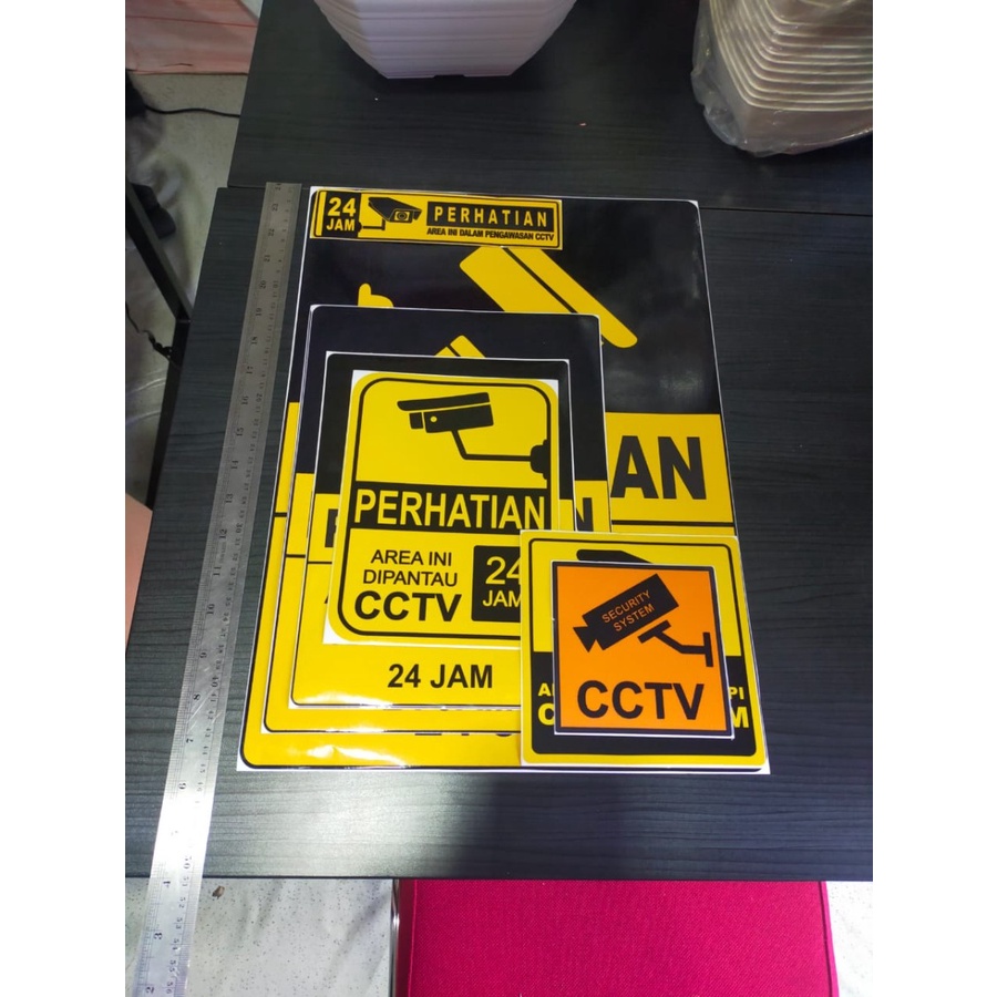 SIGN Stiker CCTV Sticker Area Ini Dalam Pengawasan CCTV 24 jam PANJANG