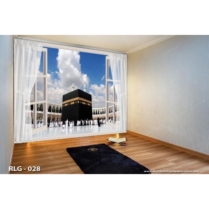 Wallsticker Wallpaper 3D Custom Wallpaper Dinding Premium 3D Kabah Mushola Masjid