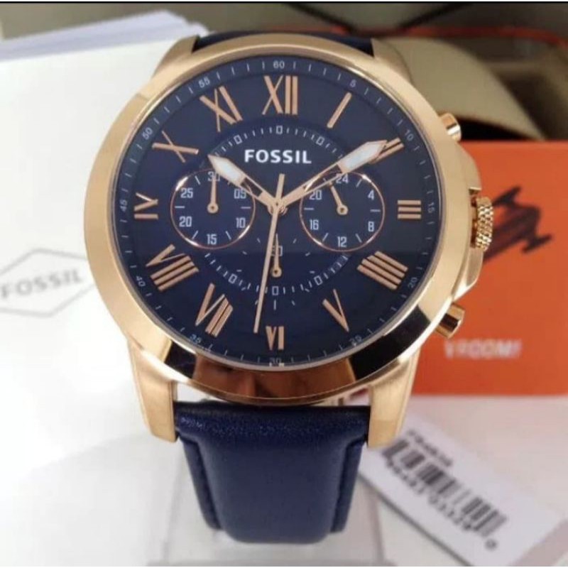 Jam Tangan Fossil FS4835 FS 4835 Navy Original Baterai Fullset