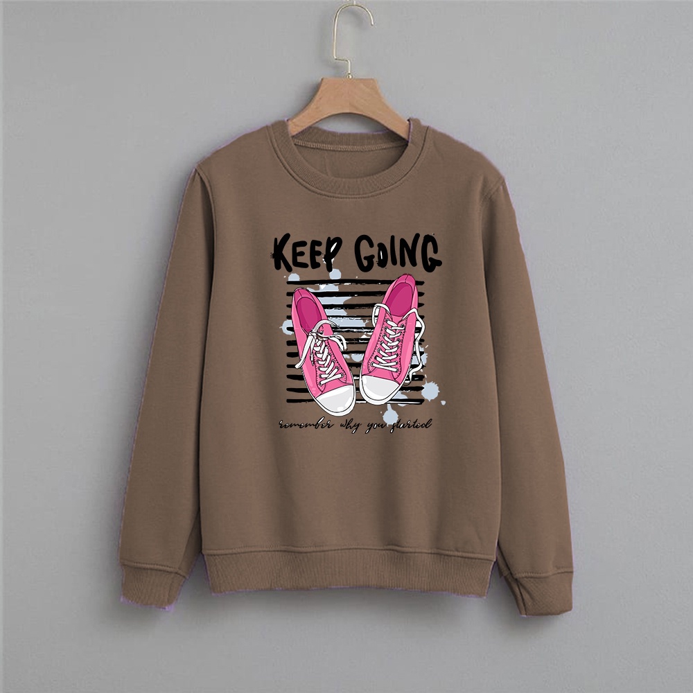 Sweater wanita Going Boots crewneck wanita size M-XXL