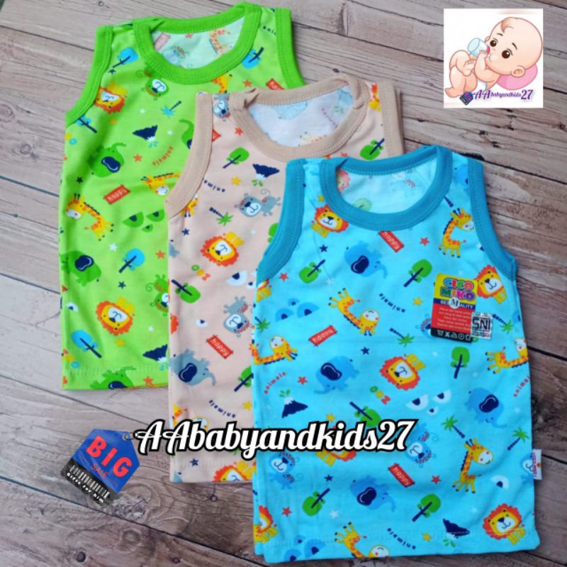 SATUAN!!!CIKO MIKO KAOS OBLONG BAYI LENGAN KUTUNG FULL PRINTING UKURAN L XL SNI HIGHT QUALITY