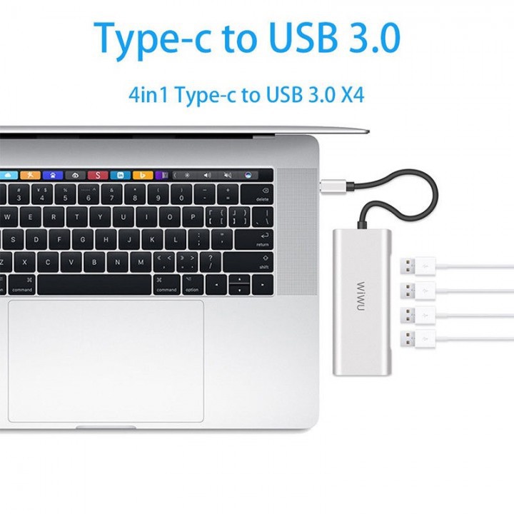 WIWU Apollo A440 4-in-1 Type-C to 4 USB 3.0 Ports Hub Adapter