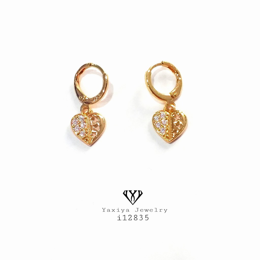 

Anting Emas Fashion Love Permata Zircon Perhiasan Lapis Emas 18K Yaxiya Jewelry 140