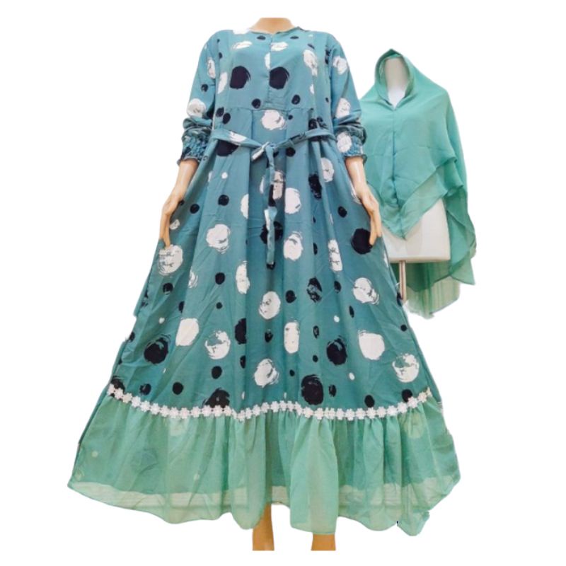 Gamis Set Khimar Gamis Monalisa mix Ceruty set Hijab