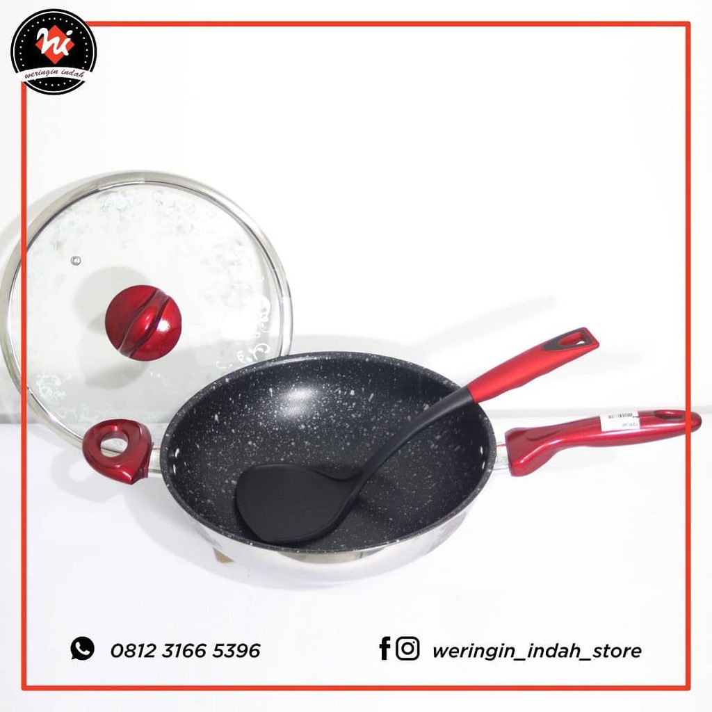 WAJAN SET + TUTUP KACA / WAJAN ANTI LENGKET STIRWOK / TEFLON SET / WAJAN GRANITE / STIRWOK SUPRA ROS