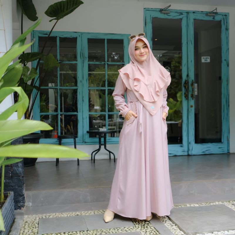 GAMIS INARA - KODE CLEMIRA BY INARA HIJAB WARNA NUDE PINK
