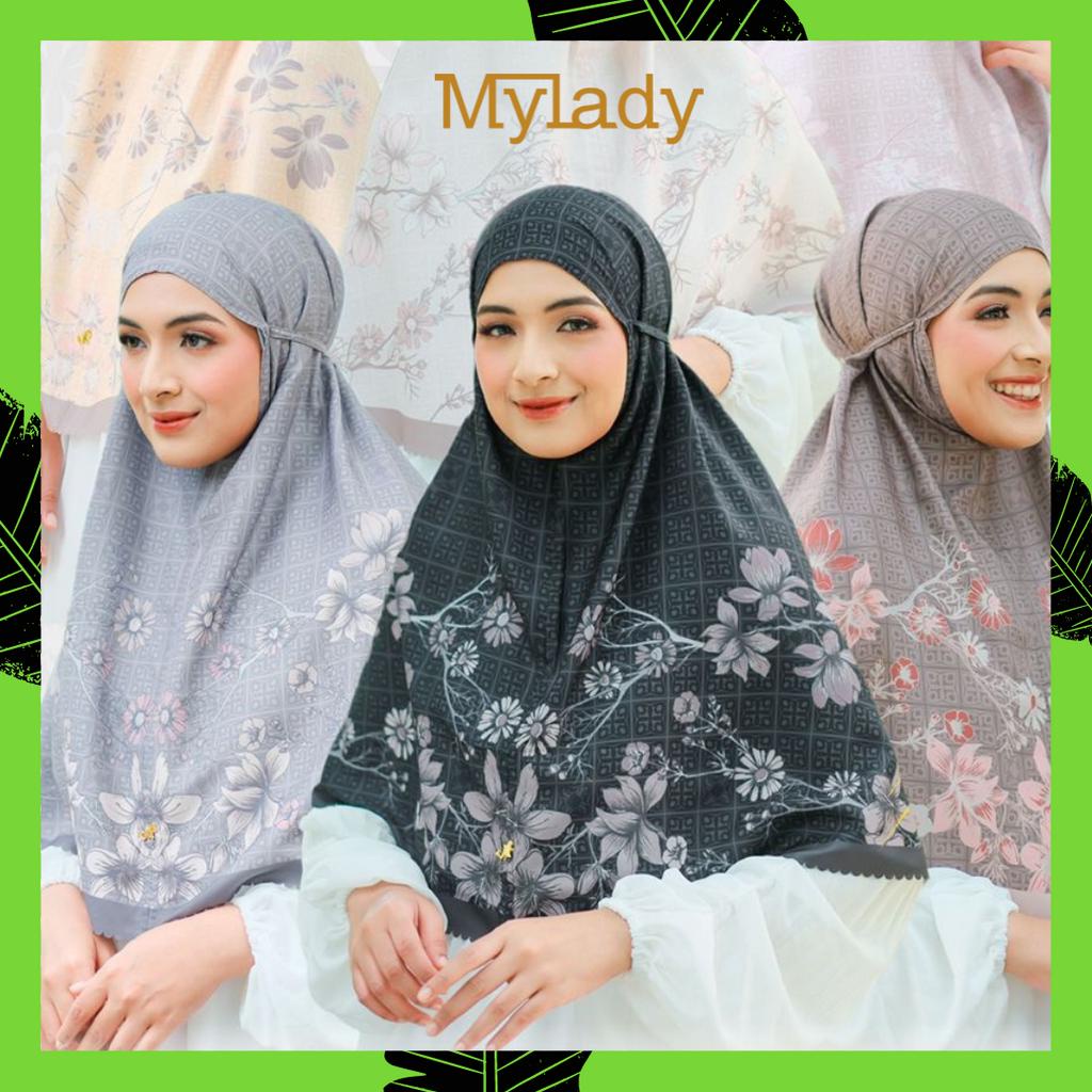 Jilbab Bergo Indira Printed My lady Hijab Instan Mylady ORI Premium Motif