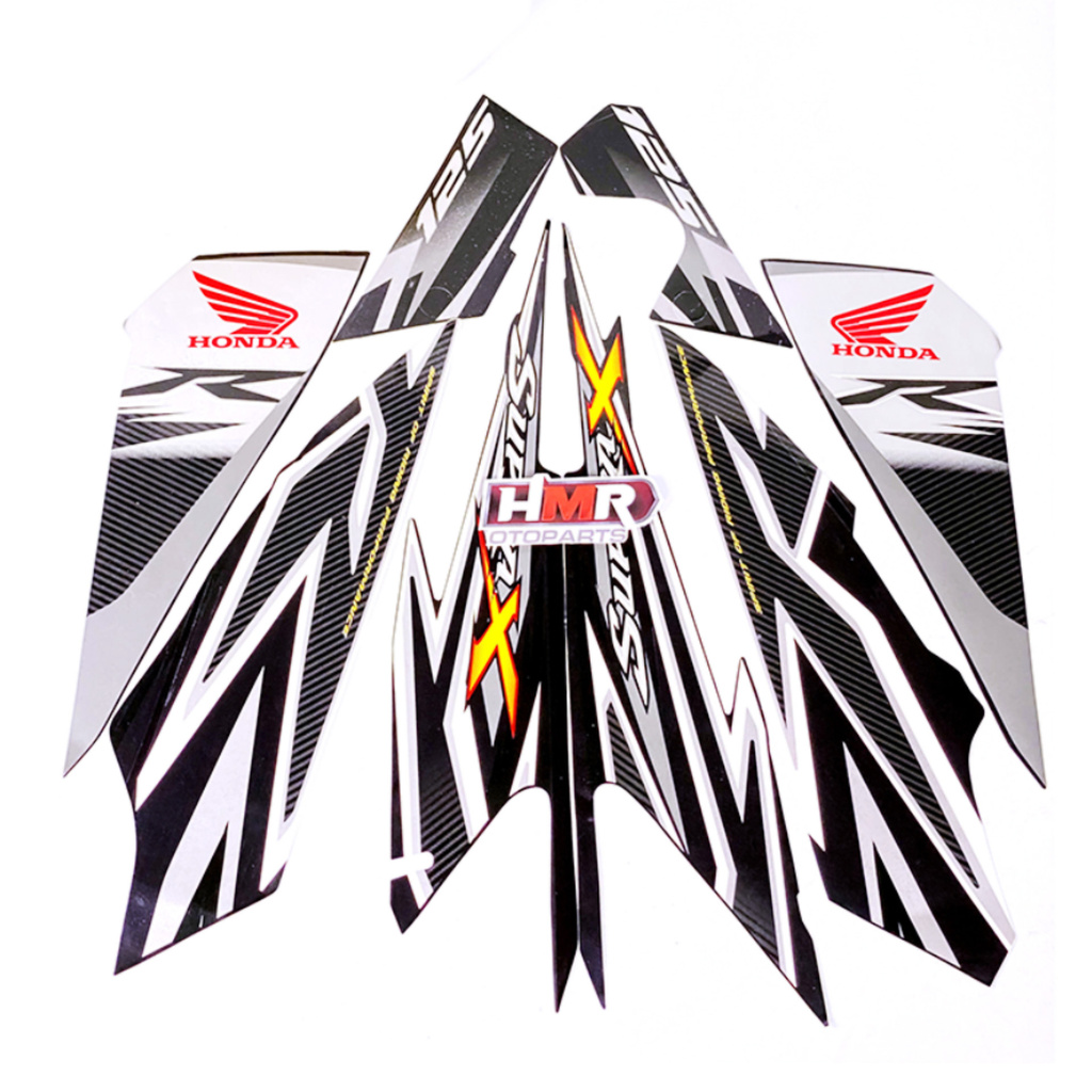 Striping Honda Supra x 125 R 2012 Stiker Body Standar - Hitam Abu