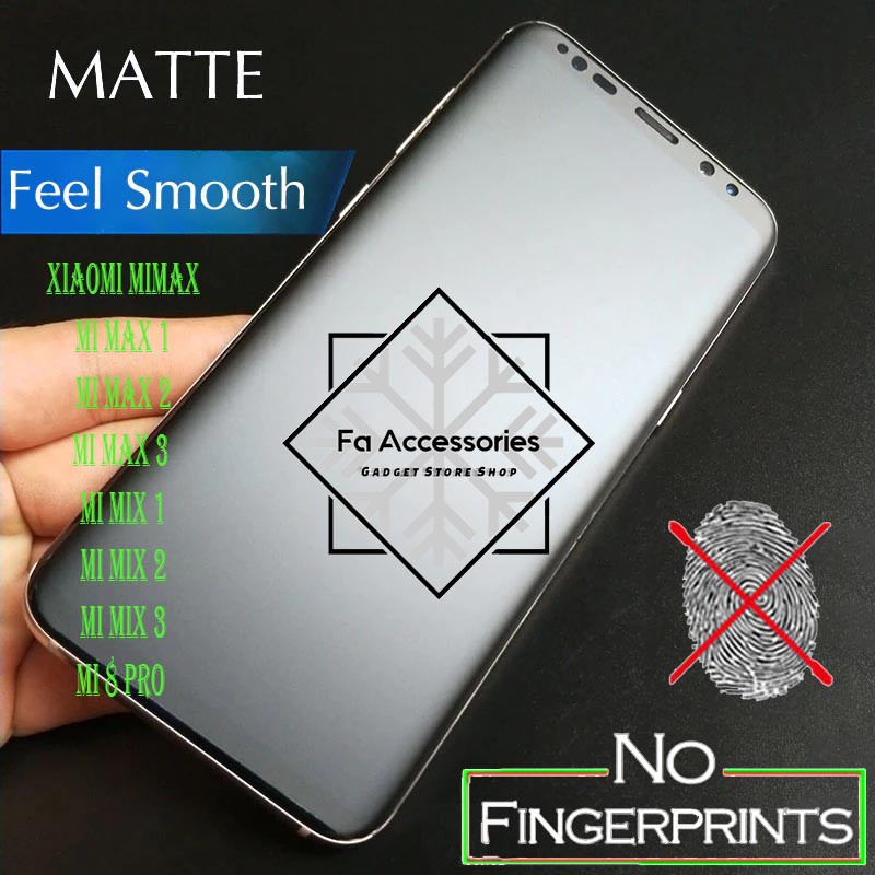 FA ANTI GORES JELLY HYDROGEL MATTE XIAOMI MIMAX MI 8 PRO MAX MIX 1 2 3 2S FULL SCREEN GUARD SHOCK