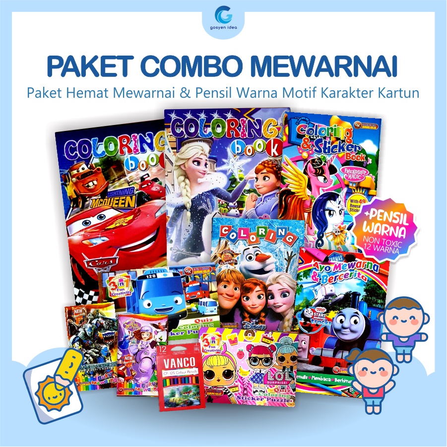 

Paket Combo Buku Mewarnai Anak (+ Pensil Warna) Buku Gambar Anak