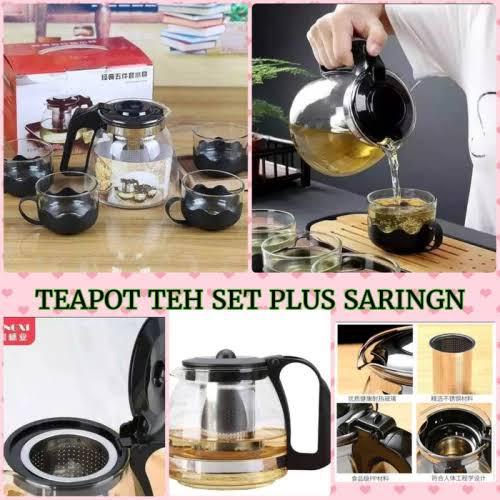 TEAPOT SARING / TEKO SET SARING / TEKO SARINGAN / TEAPOT SET + CANGKIR / TEAPOT SET KACA / TEAPOT KA