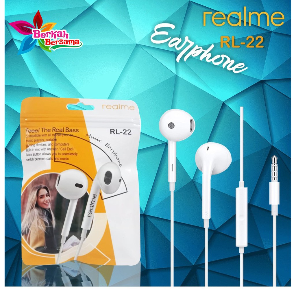 BM087 Headset heasdfree hf ORI REALME RL-22 mega BASS Jack 3.5mm 2 3 5 6 7 8 pro c1 c2 c20 c21 BB4245