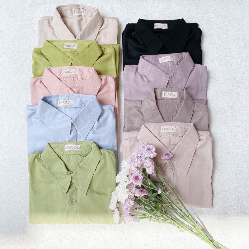 FARIVA - Yuki Oversize Shirt Kemeja Rayon Twill Uniqlo Premium