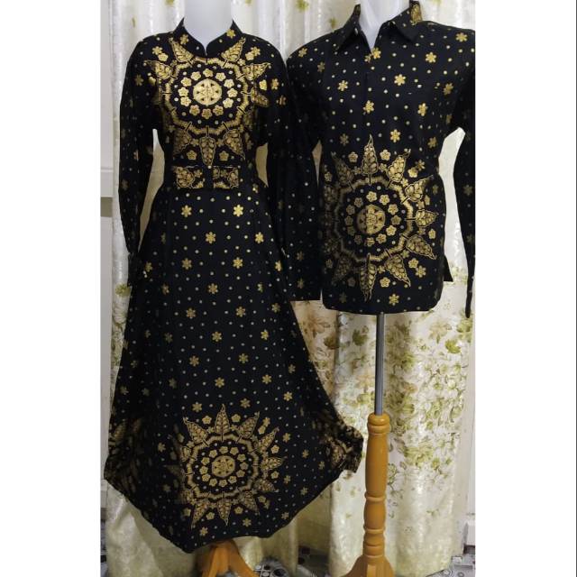 gamis batik bunga matahari