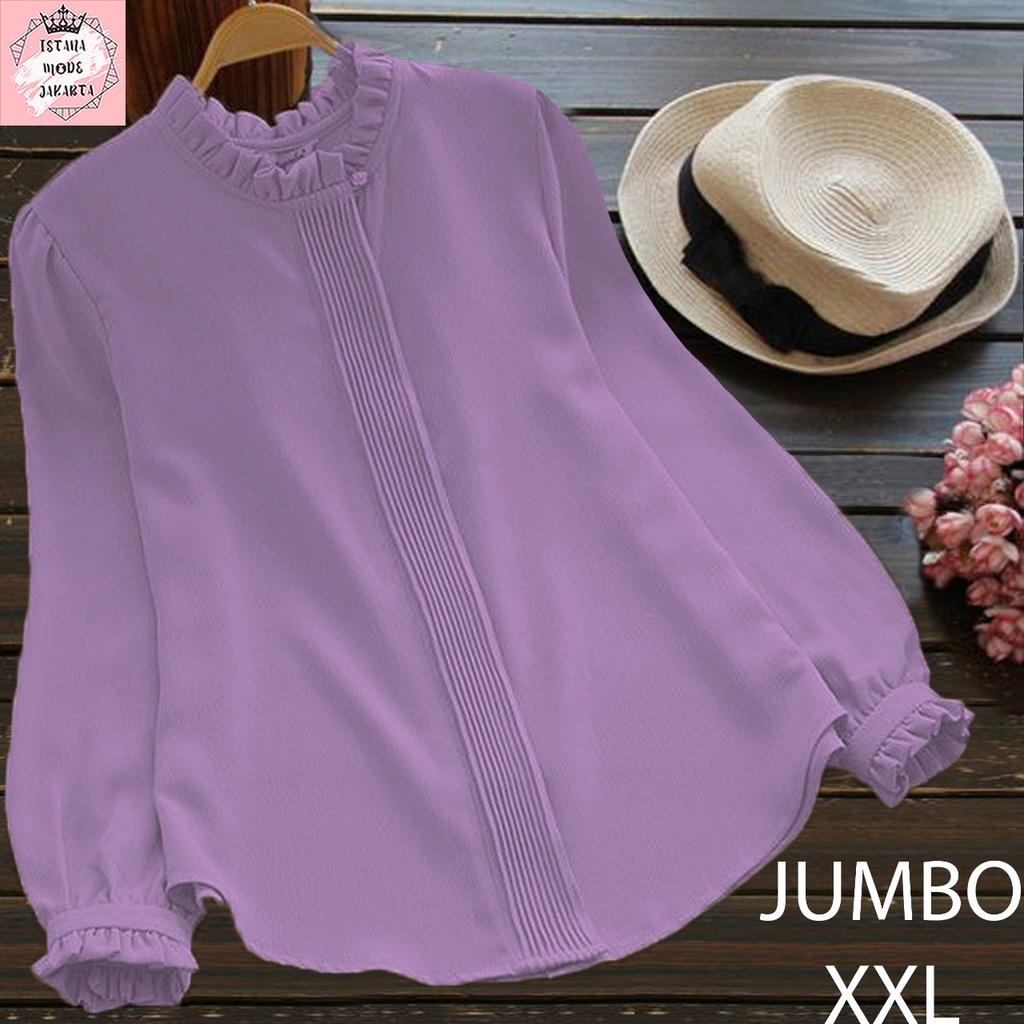 ISTANA MODE JAKARTA Lilac Jumbo baju atasan wanita terbaru blouse korean style blouse wanita lengan panjang-6