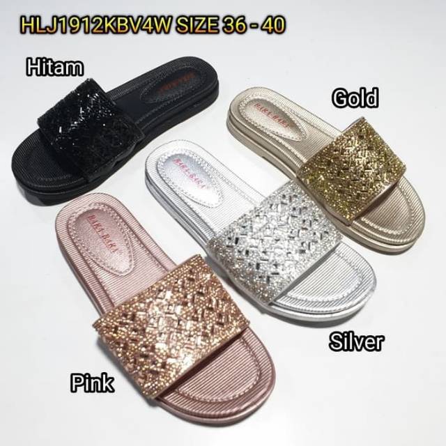 jelly sandal wanita slop bara bara karet import HLJ1912KBV4W