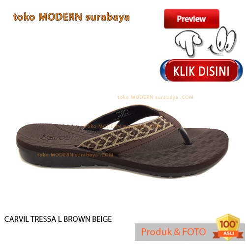 CARVIL TRESSA L BROWN BEIGE sandal wanita casual sandal jepit