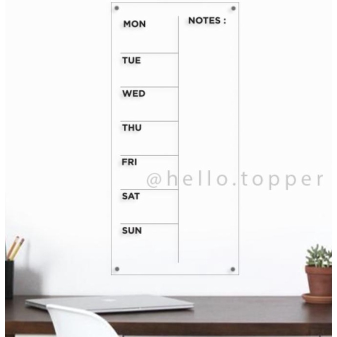 

Weekly Planner Akrilik | Wall Planner Dinding | Schedule Board helloto99 Ayo Beli