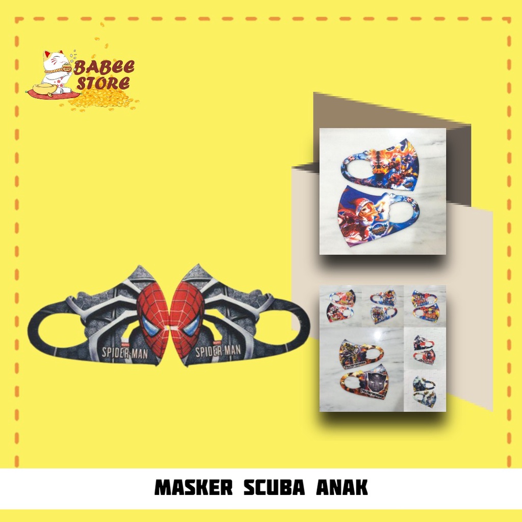 MASKER SCUBA ANAK KHUSUS MOTIF / MASKER ANAK KECIL / MASKER ANAK LUCU / MASKER KARAKTER