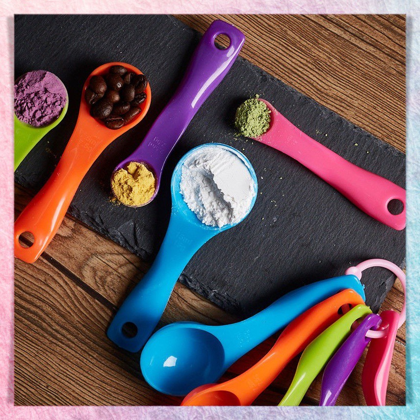 Sendok Set Takar Takaran Plastik Warna Serbaguna Bumbu Dapur 5 Pcs in1 Measuring Gram Spoon Baking