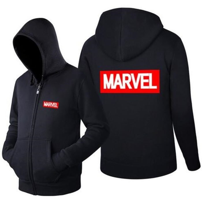HE387 Jaket Hoodie Halfzipper Marvel