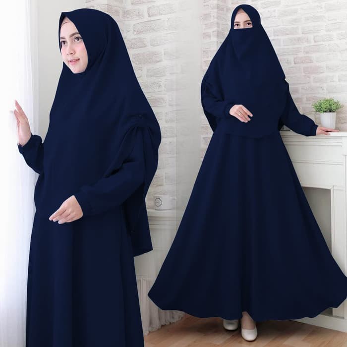 Gamis Warna Navy Polos - englshwir