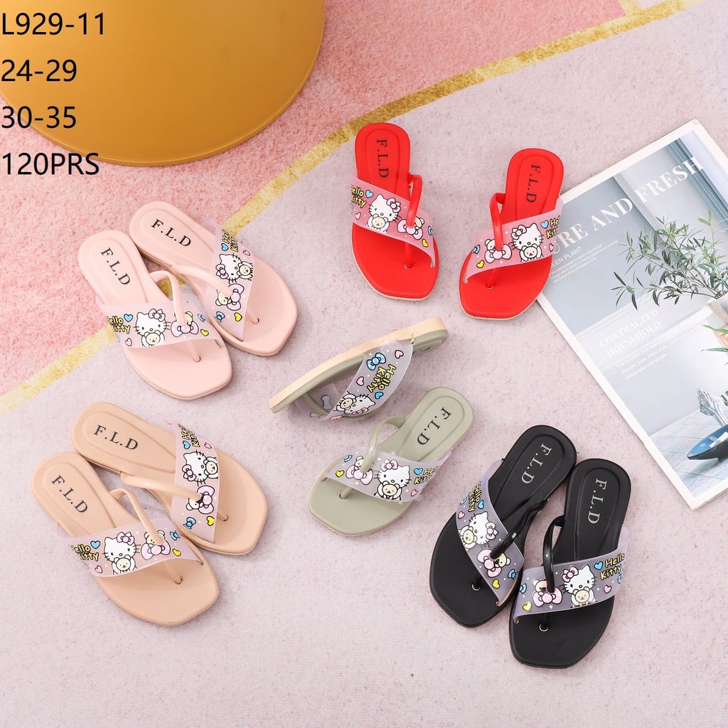 Sendal Anak Perempuan Umur 1- 6 Tahun Elastis Kartun Lucu HIJAU Sandal Anak Cewek Alas Karet Anti Licin Nyaman
