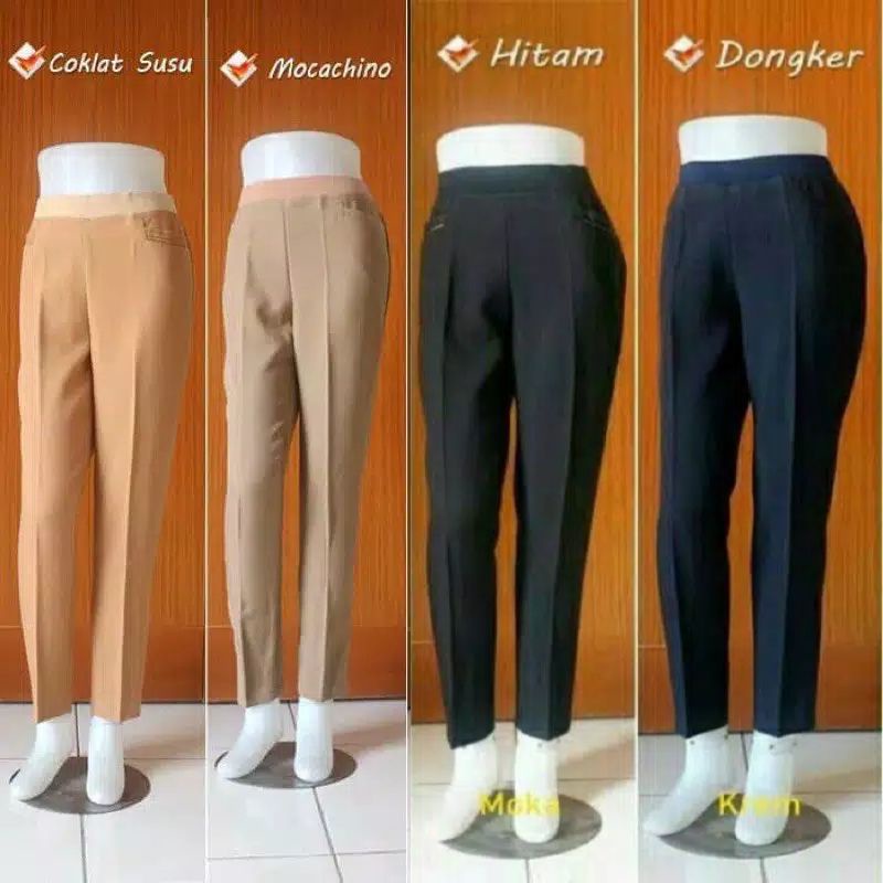 BAWAHAN WANITA CELANA KANTOR FORMAL CELANA KERJA OFFICE PANT CELANA KAIN JUMBO M L XL XXL L3 L4 L5