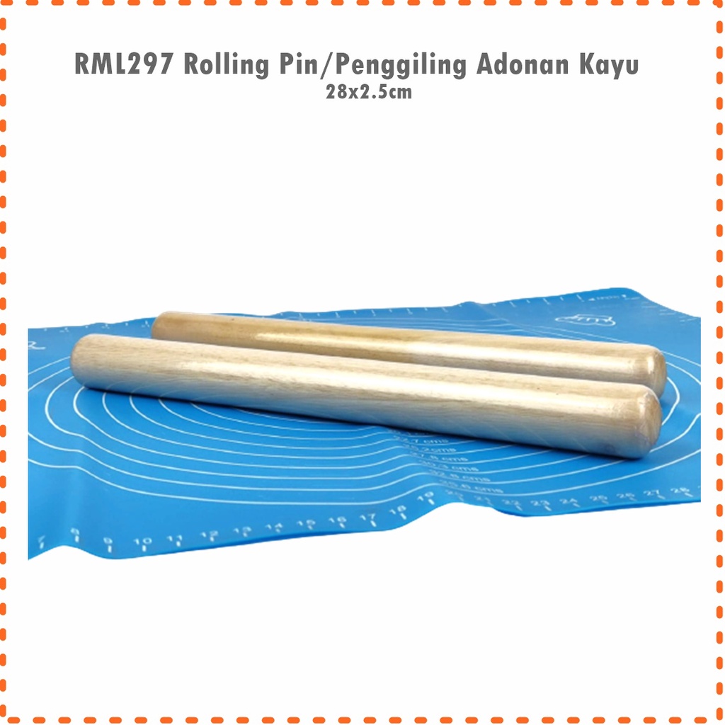 RML297 Rolling Pin/Penggiling Adonan Kayu 28cm