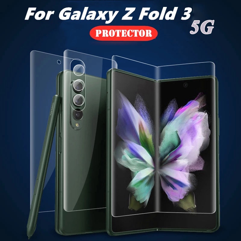 Pelindung Layar Samsung Galaxy Z Fold 3 paket 4 in 1 bahan hydrogel