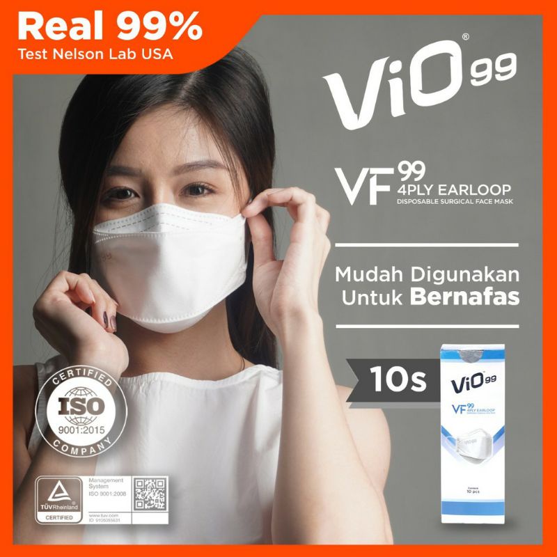 Masker KF94 Vio Anti Virus BFE 99% izin Kemenkes RI isi 10pcs