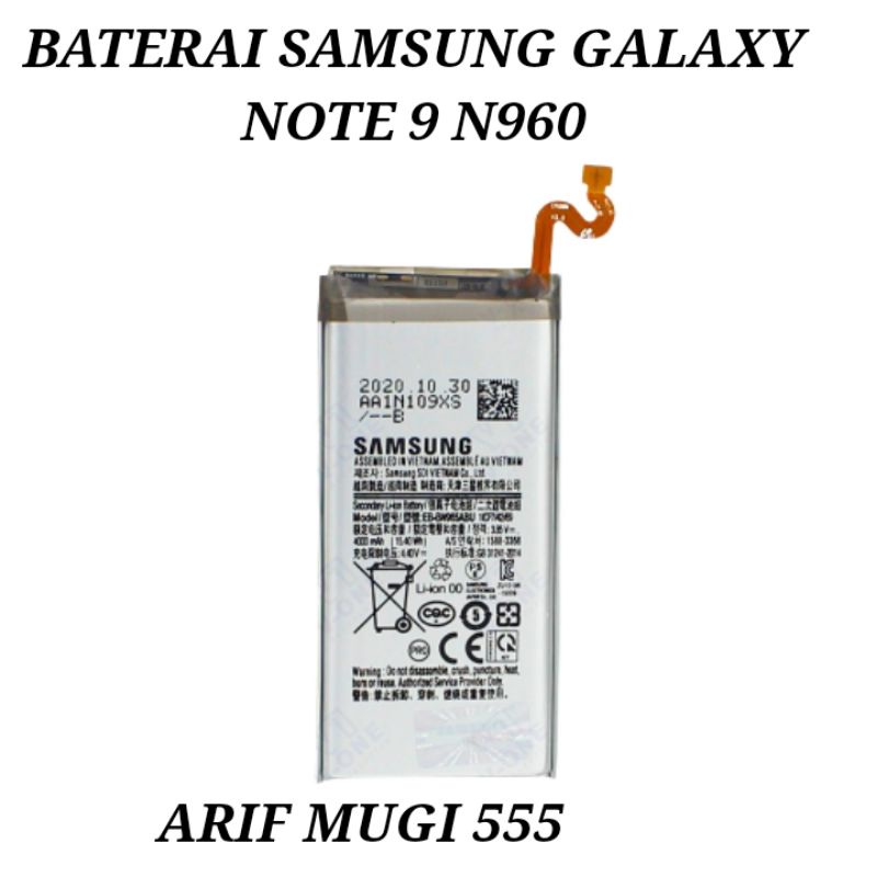 Batre Battery Batrai Baterai Batu Hp Samsung galaxy Note 9 N960 Original