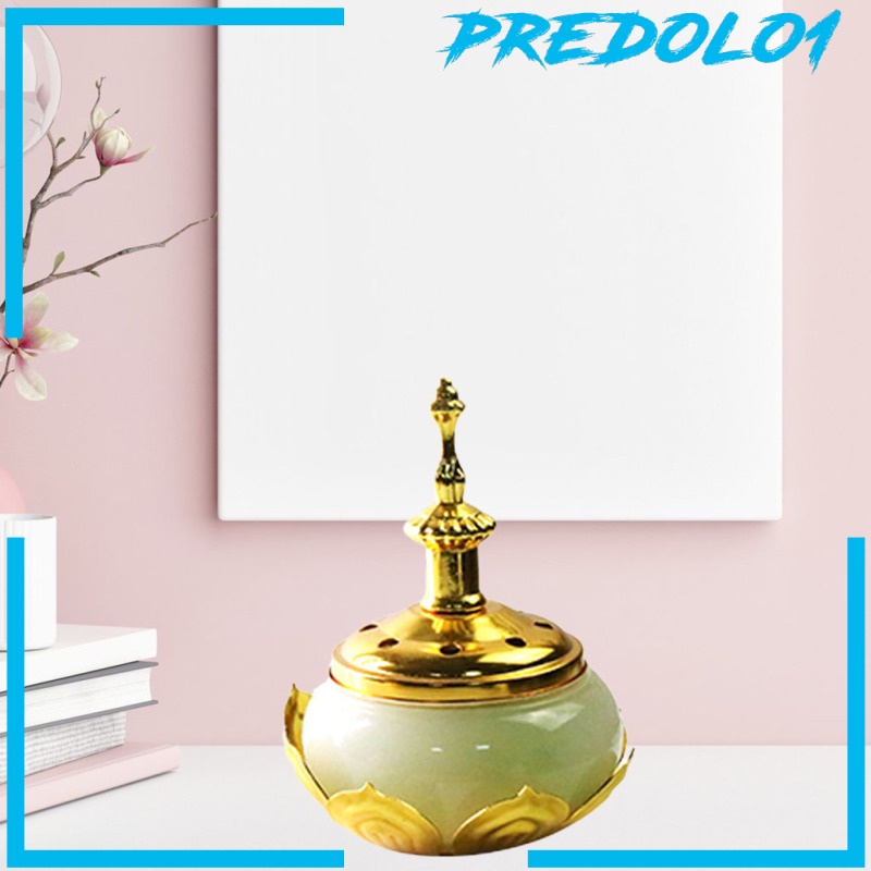 [PREDOLO1] Lotus Incense Burner with Removable Lid Cone Coil Holder Censer Ornament Indoor Bedroom Meditation