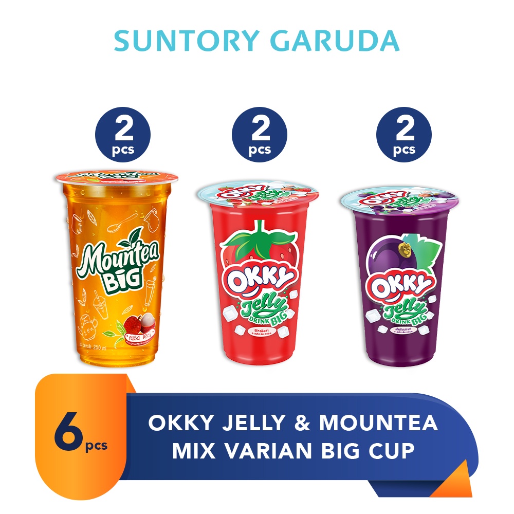 Okky Jelly & Mountea Mix Varian Big Cup (6 Pcs)