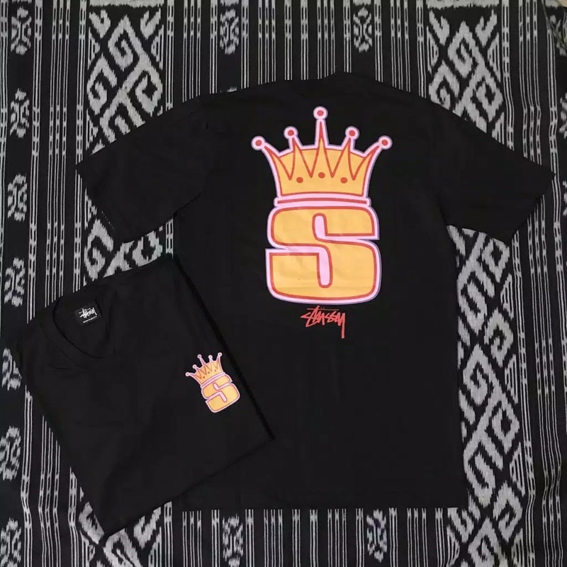 KAOS BAJU T SHIRT DISTRO STUSSY S CROWN PRIA WANITA COWOK CEWEK UNISEX PREMIUM ORIGINAL