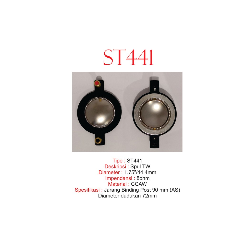 STX - SPUL TW : VOICE COIL, DIAPHGRAM, SPUL TWEETER 44,4 1.75" T441