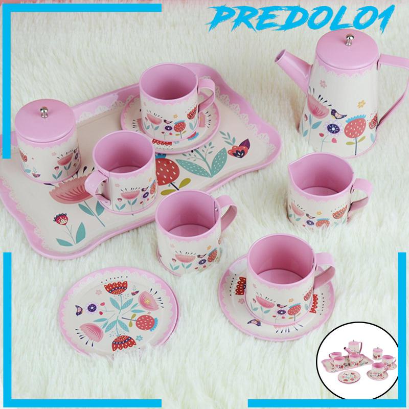 (Predolo1) 12pcs / Set Mainan Simulasi Teko + Cangkir Teh Untuk Anak Bermain Peran