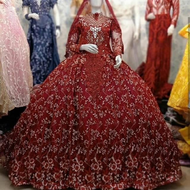 Gaun pengantin muslim/gaun pengantin