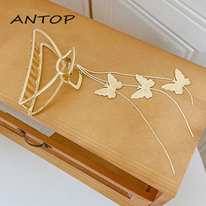 Butterfly Jepit Rambut Bentuk Kupu-Kupu Bahan Metal Ukuran Besar