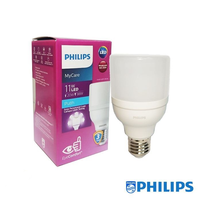 Philips Lampu LED Bright 11W Putih Mycare E27 Bohlam LED 11 Watt CDL