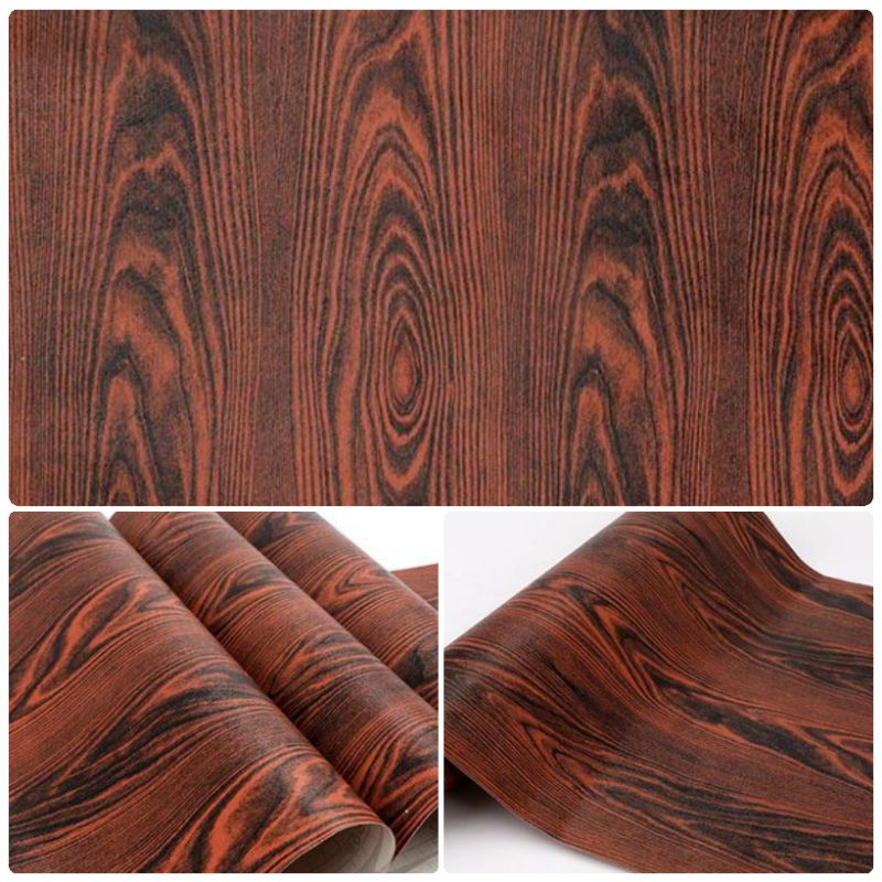 Wallpaper Dinding Kamar Tidur Ruang Tamu Wallpaper Sticker Dinding Kayu Coklat