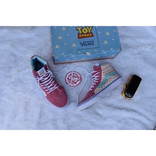 Sepatu Vans Toy Story Vans sk8 high Pink Premium Grade Ori