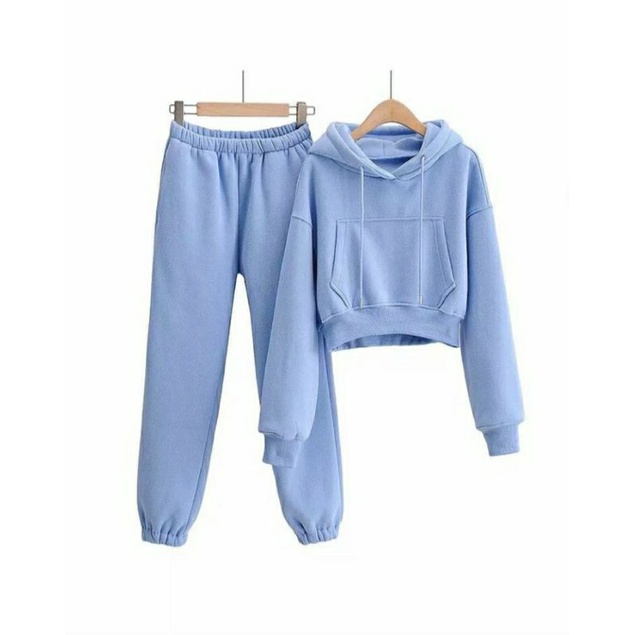 setcel Hoodie crop oversize Korean style (setcel)